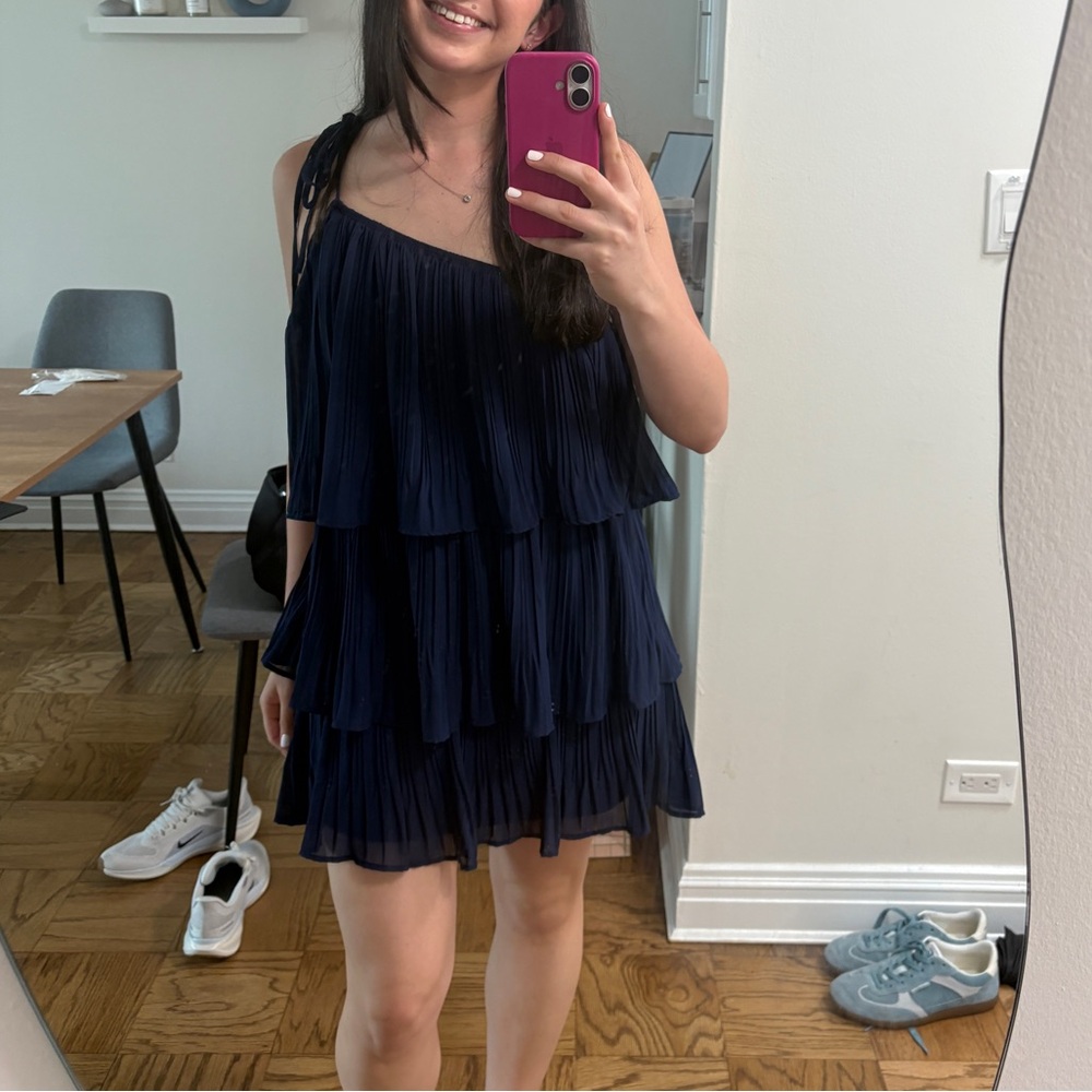 Lulu's Midnight Blue Tiered Mini Dress